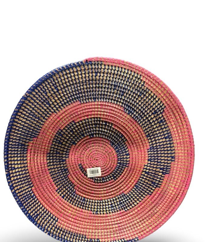 Artisan 20-Inch African Sweetgrass Basket – Handwoven Home Decor – Smith Cultural Trove