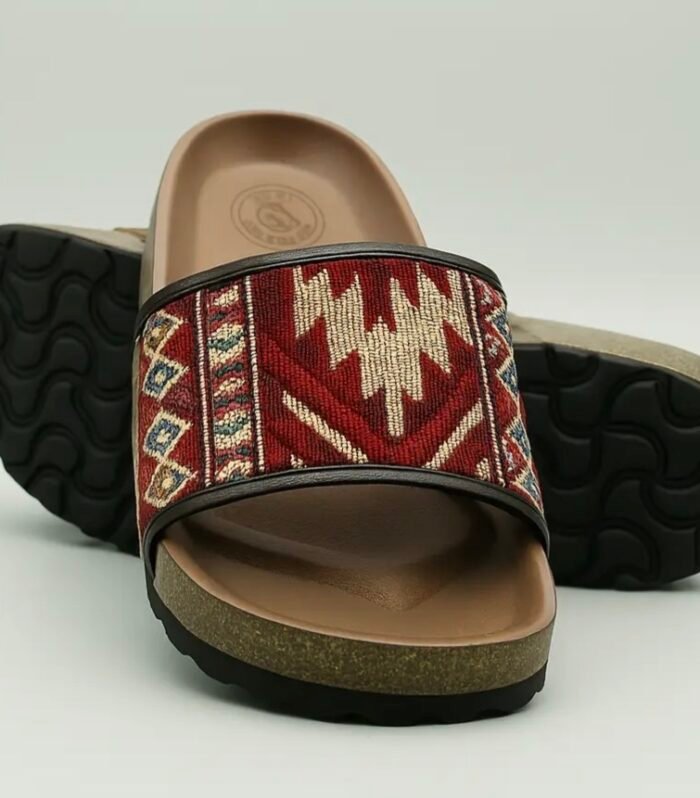 Comfortable African Print Summer Slides - Trendy Boho Cork Sandals