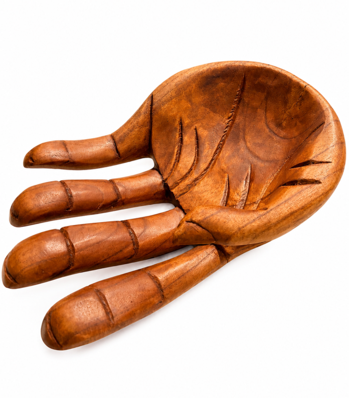Hand-Carved Wooden Hand Tray-Large