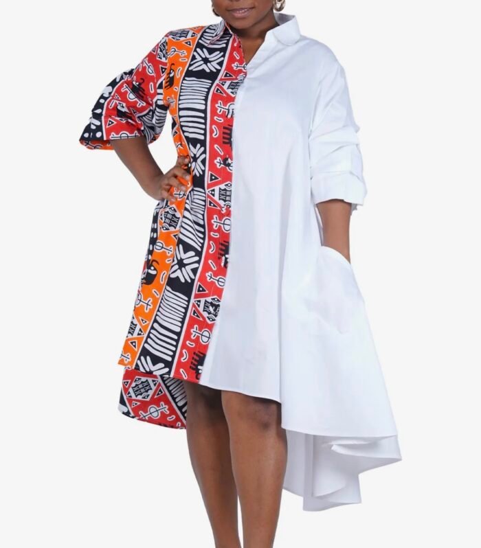 African Accent High Low Dress