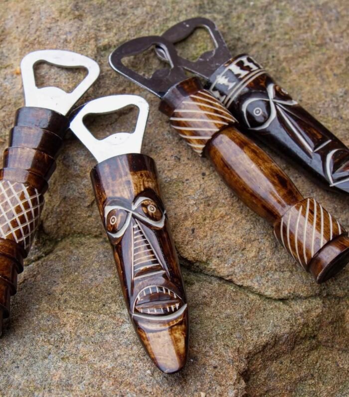 African Bone Bottle Opener, Tiki Mixed Designs