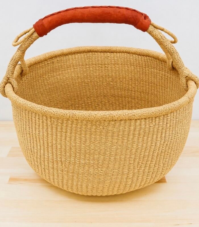 Handmade Ghanaian Market Basket - Natural & Sustainable Shopping Solution- Large