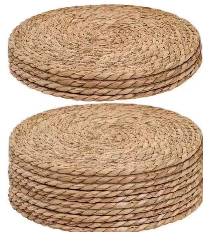 14inch-Natural Woven Water Hyacinth Charger Placemats – Set of 6
