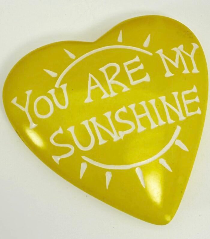 Handcrafted Yellow Heart Soapstone Trinket Dish