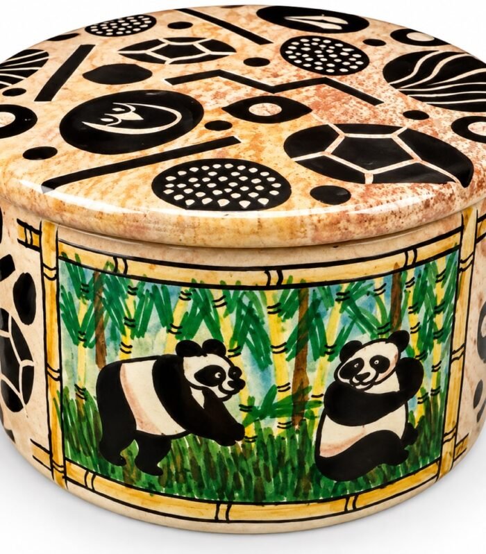 Hand-Painted Panda Trinket Box